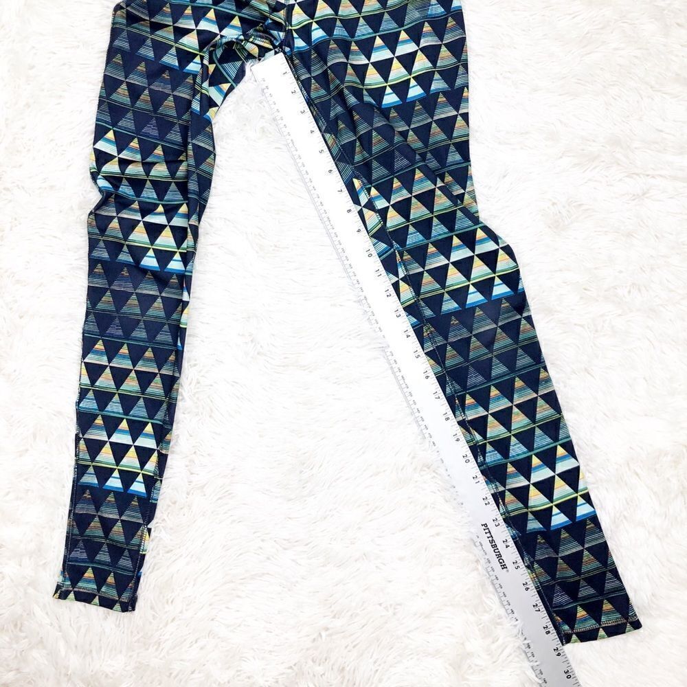 Mossimo Blue Green Triangle Geometric Workout Athleasure Leggings Size Small - Picture 3 of 6